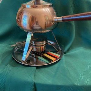 Vintage stainless Viking fondue set